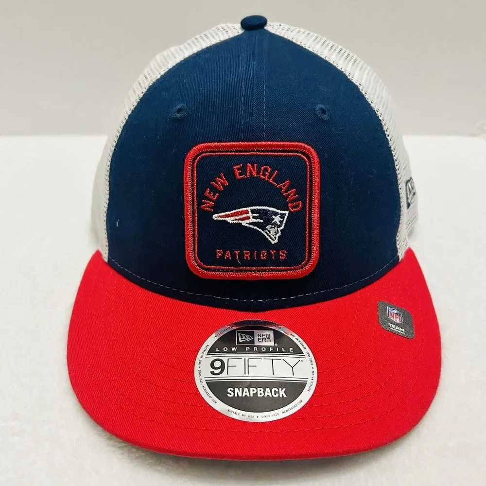 New Era New England Patriots Squared 9FIFTY Snapback Hat Cap Adjustable Blue Red